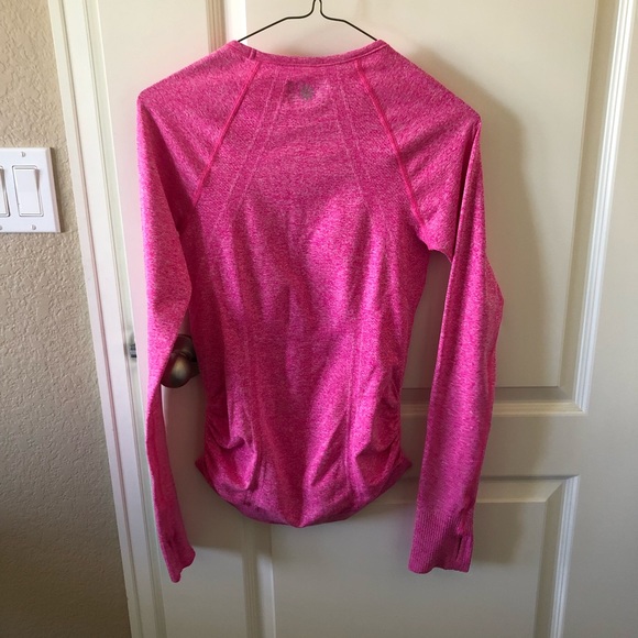 Athleta Fastest Track Long Sleeve Top Heather Pink Stretchy Sweat Size XS - Picture 4 of 4